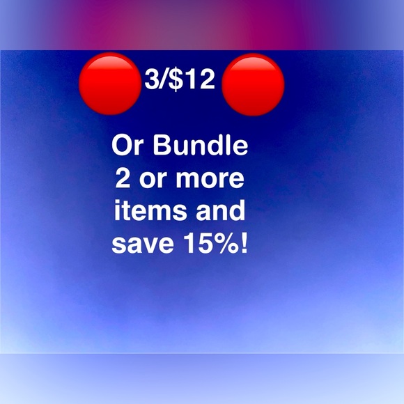 Other - Red dot items 3/$12!
Or bundle and save 15%!
Multiple ways to save $$$’